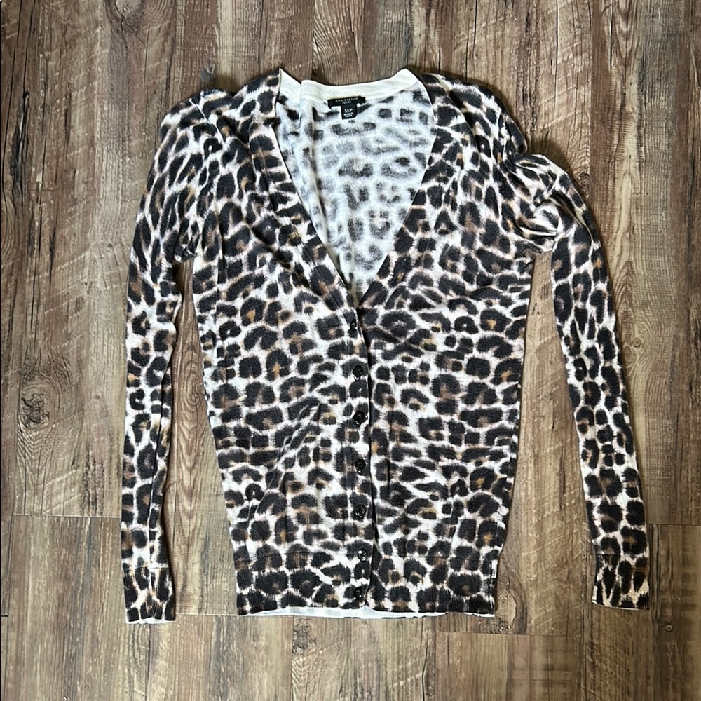 Ann Taylor Printed Fitted Long Sleeve Button Down Shirt